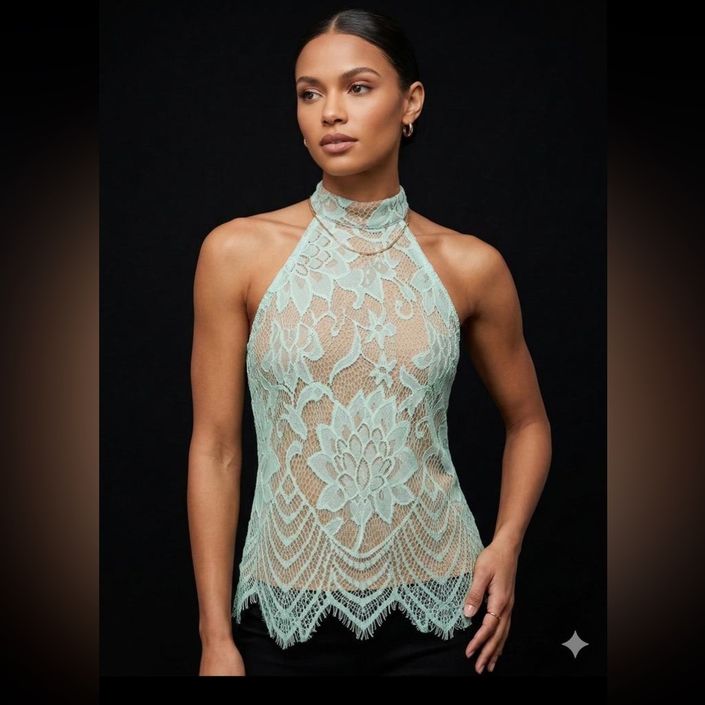 Guess Tan Knit Top with Branded Neck Label